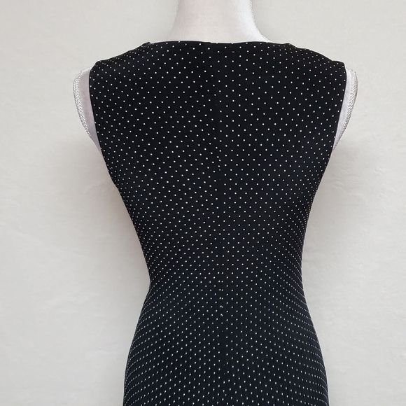VINTAGE Ronni Nicole Black Swiss Dot Sleeveless Maxi Dress Cropped Blouse Set 12 - Picture 15 of 16